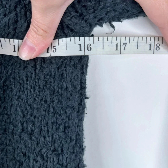 Rag & Bone Textured Knubby Knit Cardigan Black Zip Up Cotton Wool V Neck XS - Picture 10 of 12